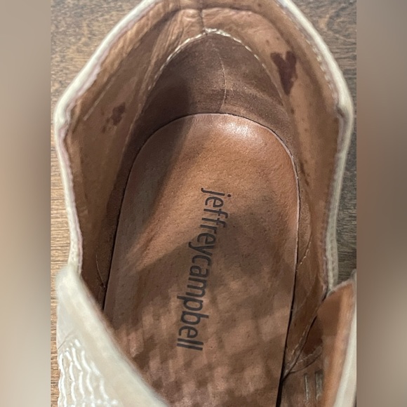 Jeffrey Campbell Tan/Cream Taggart Open-Weave Leather Ankle Boots Size 7 - Picture 6 of 9